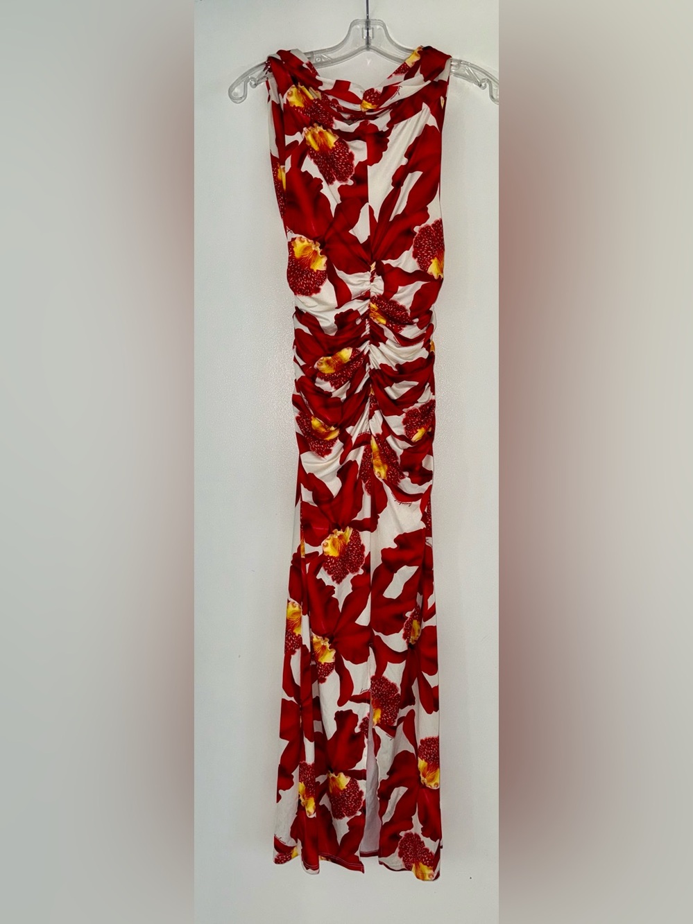 Lanca Perfume Red Orchid Floral Maxi Dress size S - Picture 5 of 9